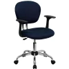 Office Chairs*Flash Furniture Beverly Ergonomic Mesh Swivel Mid-Back Padded Task Office Chair, Navy (H2376FNAVYARMS)