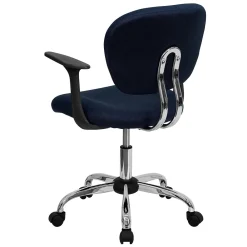 Office Chairs*Flash Furniture Beverly Ergonomic Mesh Swivel Mid-Back Padded Task Office Chair, Navy (H2376FNAVYARMS)