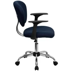 Office Chairs*Flash Furniture Beverly Ergonomic Mesh Swivel Mid-Back Padded Task Office Chair, Navy (H2376FNAVYARMS)
