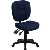 Office Chairs*Flash Furniture Caroline Armless Ergonomic Fabric Swivel Mid-Back Multifunction Task Office Chair, Navy Blue (GO930FNVY)