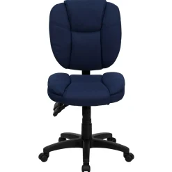 Office Chairs*Flash Furniture Caroline Armless Ergonomic Fabric Swivel Mid-Back Multifunction Task Office Chair, Navy Blue (GO930FNVY)