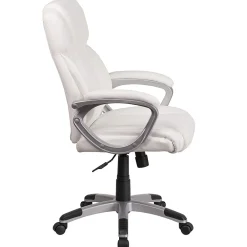 Office Chairs*Flash Furniture Carolyn LeatherSoft Swivel Mid-Back Executive Office Chair, White (GO2236MWH)