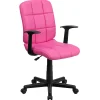 Office Chairs*Flash Furniture Clayton Vinyl Swivel Mid-Back Quilted Task Office Chair, Pink (GO16911PINKA)