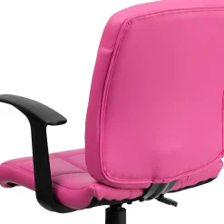 Office Chairs*Flash Furniture Clayton Vinyl Swivel Mid-Back Quilted Task Office Chair, Pink (GO16911PINKA)