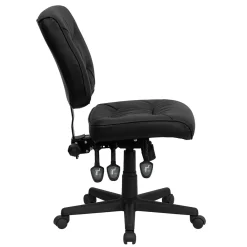 Office Chairs*Flash Furniture Cole Armless Ergonomic LeatherSoft Swivel Mid-Back Task Office Chair, Black (GO1574BK)