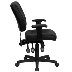Office Chairs*Flash Furniture Cole Ergonomic LeatherSoft Swivel Mid-Back Task Office Chair, Black (GO1574BKA)