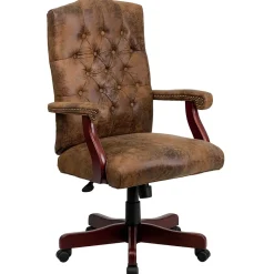 Office Chairs*Flash Furniture Derrick Microfiber Swivel Executive Office Chair, Bomber Brown (802BRN)