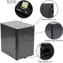 File Cabinets*Flash Furniture 3-Drawer Cabinet, Legal & Letter Files, Black, 21