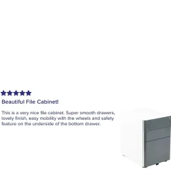 File Cabinets*Flash Furniture 3-Drawer Cabinet, Legal & Letter Files, White/Charcoal, 21