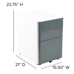 File Cabinets*Flash Furniture 3-Drawer Cabinet, Legal & Letter Files, White/Charcoal, 21