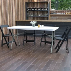 Folding Tables*Flash Furniture Elon 5' x 30" Plastic Folding Table, Granite White (DADYCZ152)
