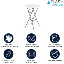 Folding Tables*Flash Furniture Elon Folding Table, 31.25" x 31.25", Granite White (DADYCZ80R2BAR)