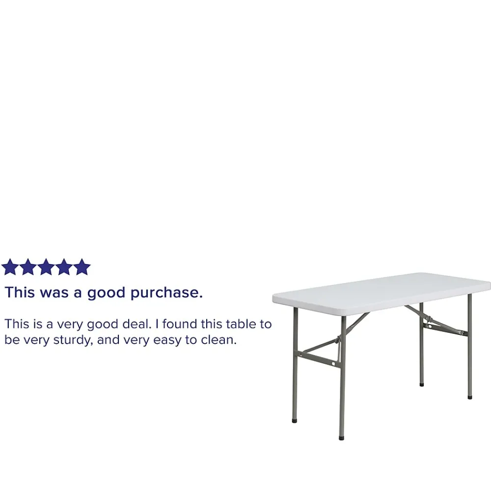 Folding Tables*Flash Furniture Elon Folding Table, 48.25" x 24", Granite White (DADYCZ1222)