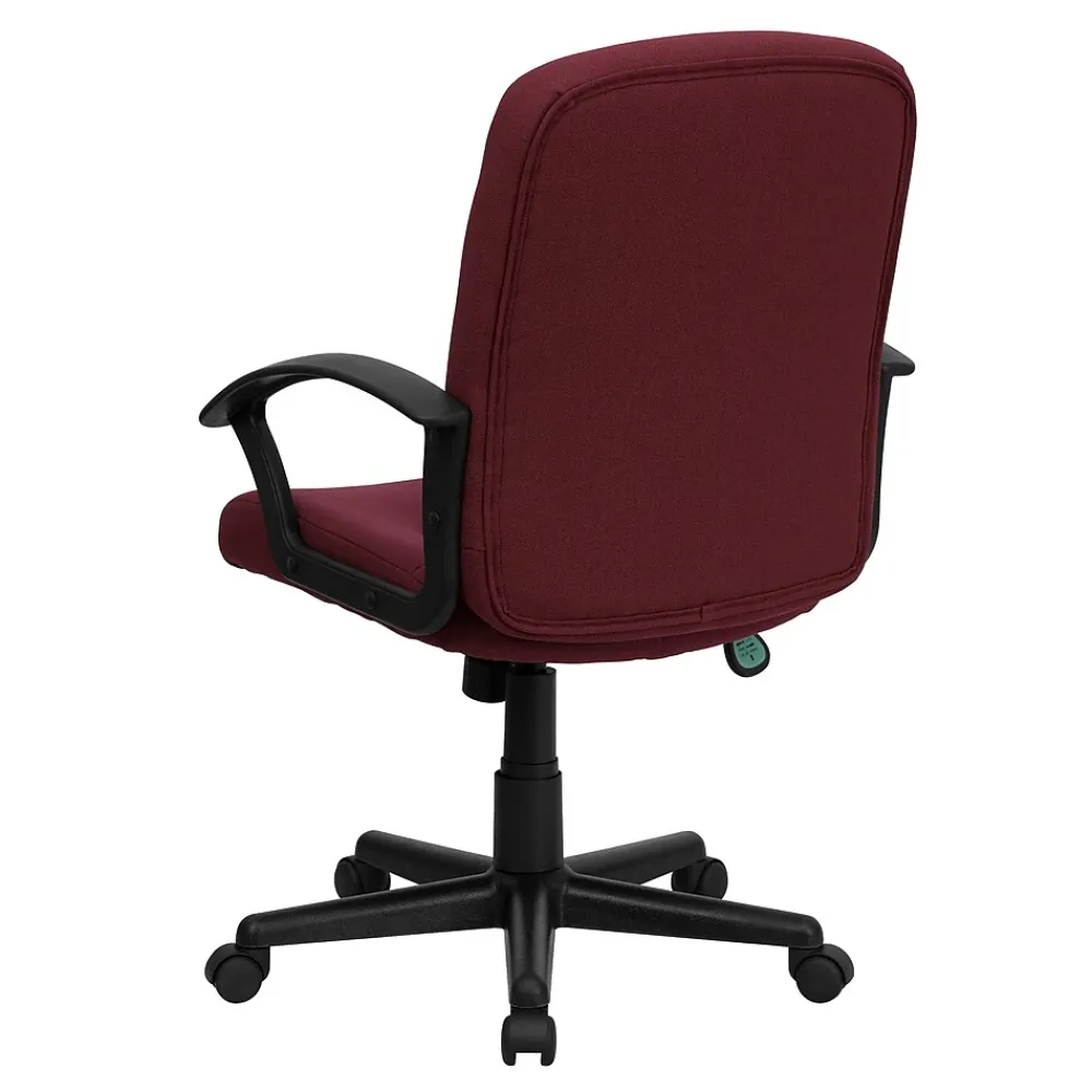 Office Chairs*Flash Furniture Garver Fabric Swivel Mid-Back Executive Office Chair, Burgundy (GOST6BYFAB)