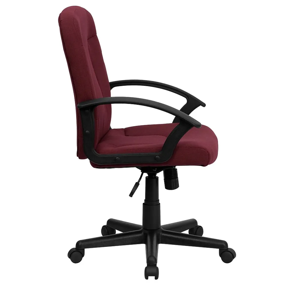 Office Chairs*Flash Furniture Garver Fabric Swivel Mid-Back Executive Office Chair, Burgundy (GOST6BYFAB)