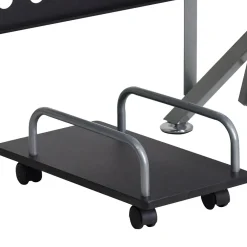 Computer Desks*Flash Furniture Glass Computer Desk with Pull-Out Keyboard Tray and CPU Cart, Black