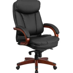 Office Chairs*Flash Furniture Hansel Ergonomic LeatherSoft Swivel High Back Executive Office Chair, Black/Mahogany (BT90171HS)