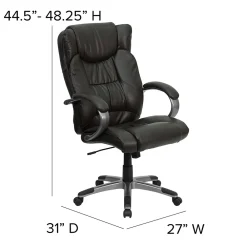 Office Chairs*Flash Furniture Hansel Ergonomic LeatherSoft Swivel High Back Executive Office Chair, Espresso Brown (BT9088BRN)