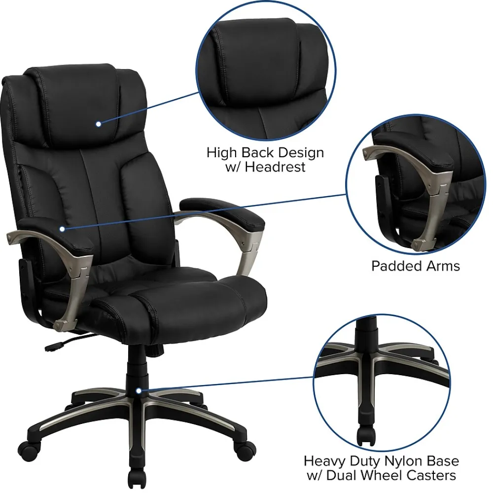 Office Chairs*Flash Furniture Hansel Ergonomic LeatherSoft Swivel High Back Folding Executive Office Chair, Black (BT9875H)