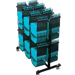 Flash Furniture Hawkins Folding Table and Chairs Mobile Cart, 660 lb. Capacity, Black (QINSHD245425)