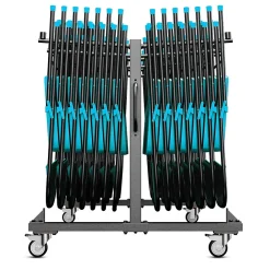 Flash Furniture Hawkins Folding Table and Chairs Mobile Cart, 330 lb. Capacity, Black (QINFRCW45425)