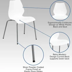 Folding & Stacking*Flash Furniture HERCULES Series Plastic Stack Chair with Lumbar Support, White (RUT288WH)