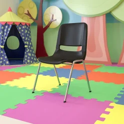 Folding & Stacking*Flash Furniture HERCULES Series Plastic Shell Stack Chair, Black/Chrome (RUT18BKCHR)