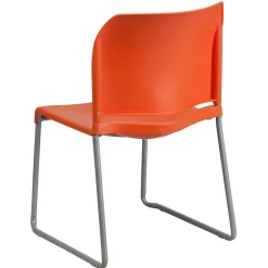 Folding & Stacking*Flash Furniture HERCULES Series Plastic Contoured Stack Chair with Sled Base, Orange/Gray (RUT238AOR)