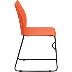 Folding & Stacking*Flash Furniture HERCULES Series Plastic Stack Chair with Air-Vent Back and Sled Base, Orange/Black (RUT498AOR)