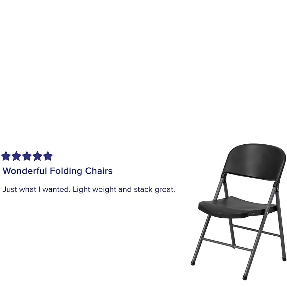 Folding & Stacking*Flash Furniture HERCULES™ Plastic Armless Folding Chair, Black, 6/Pack