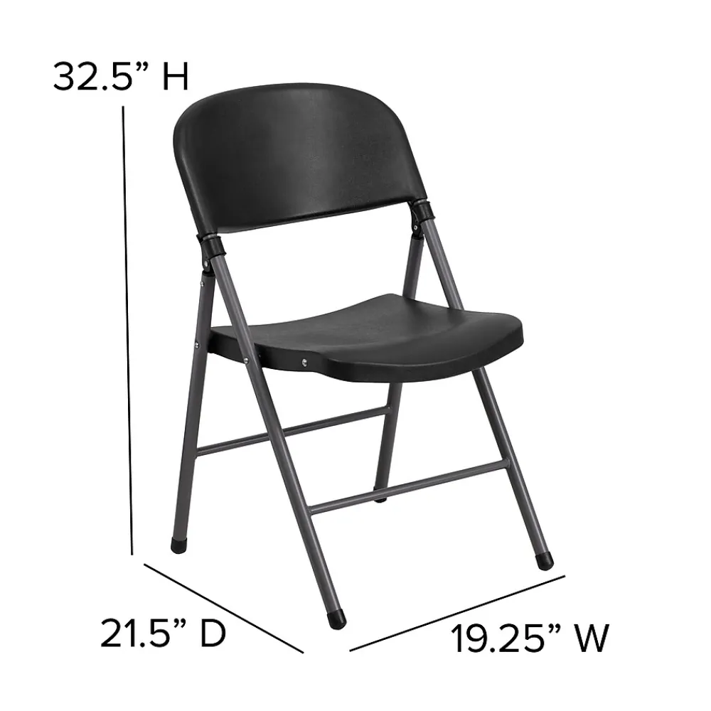 Folding & Stacking*Flash Furniture HERCULES™ Plastic Armless Folding Chair, Black, 6/Pack