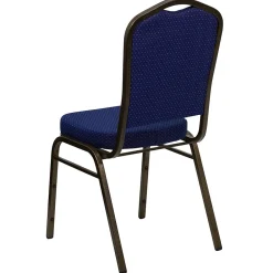 Folding & Stacking*Flash Furniture HERCULES™ Fabric Gold Vein Frame Crown Back Banquet Chair, Navy Blue, 4/Pack (4FDC01GV208)