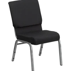 Folding & Stacking*Flash Furniture HERCULES Series Fabric Stacking Church Chair, Black Patterned/Silver Vein Frame (FCH185SVJP02)