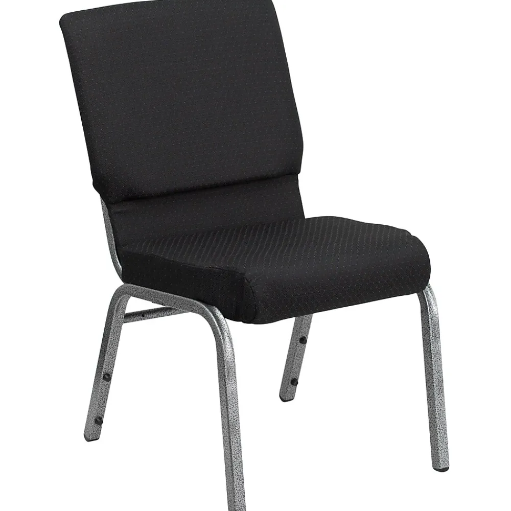 Folding & Stacking*Flash Furniture HERCULES Series Fabric Stacking Church Chair, Black Patterned/Silver Vein Frame (FCH185SVJP02)