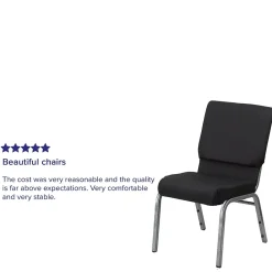 Folding & Stacking*Flash Furniture HERCULES Series Fabric Stacking Church Chair, Black Patterned/Silver Vein Frame (FCH185SVJP02)