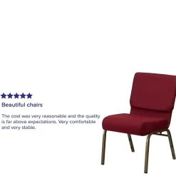 Folding & Stacking*Flash Furniture HERCULES Series Fabric Church Stacking Chair, Burgundy/Gold Vein Frame (FCH2214GV369)