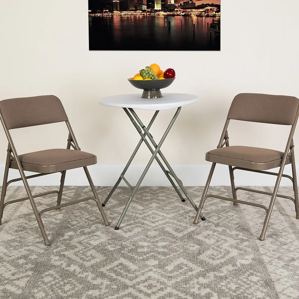 Folding & Stacking*Flash Furniture Hercules Banquet/Reception Folding Fabric Chairs, Beige, 4/Pack (BELNICK INC (NSP))