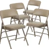 Folding & Stacking*Flash Furniture HERCULES™ Curved Triple Braced Vinyl Armless Folding Chair, Beige, 4/Pack (4HF3MC309AVBGE)