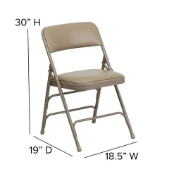 Folding & Stacking*Flash Furniture HERCULES™ Curved Triple Braced Vinyl Armless Folding Chair, Beige, 4/Pack (4HF3MC309AVBGE)