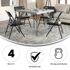 Folding & Stacking*Flash Furniture HERCULES Vinyl Upholstered Reception Chair, Black, 4/Pack (HA-MC309AV-BK-GG)