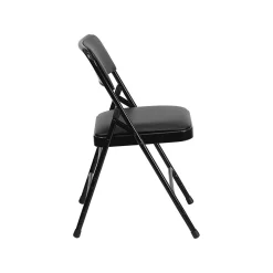 Folding & Stacking*Flash Furniture HERCULES™ Curved Triple Braced Vinyl Armless Folding Chair, Black, 12/Pack (12HAMC309AVBK)