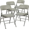 Folding & Stacking*Flash Furniture HERCULES™ Curved Triple Braced Vinyl Armless Folding Chair, Gray, 4/Pack