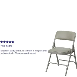 Folding & Stacking*Flash Furniture HERCULES™ Curved Triple Braced Vinyl Armless Folding Chair, Gray, 4/Pack