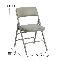 Folding & Stacking*Flash Furniture HERCULES™ Curved Triple Braced Vinyl Armless Folding Chair, Gray, 4/Pack