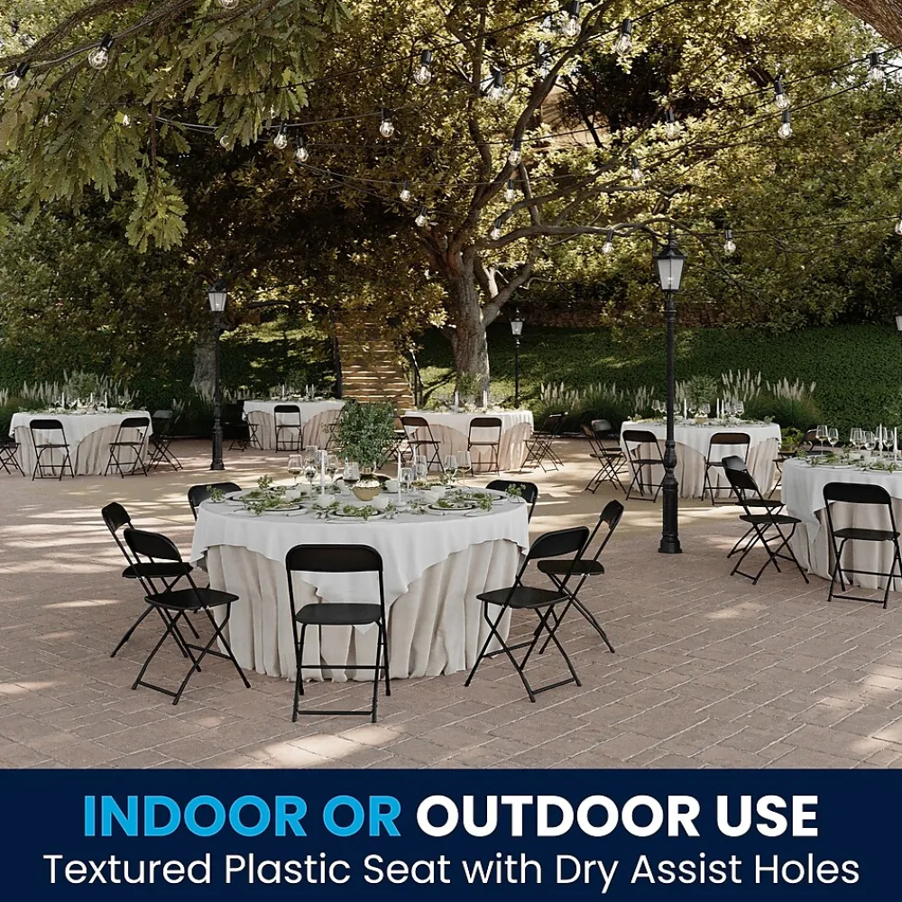 Folding & Stacking*Flash Furniture HERCULES™ Plastic Armless Folding Chair, Black, 60/Pack