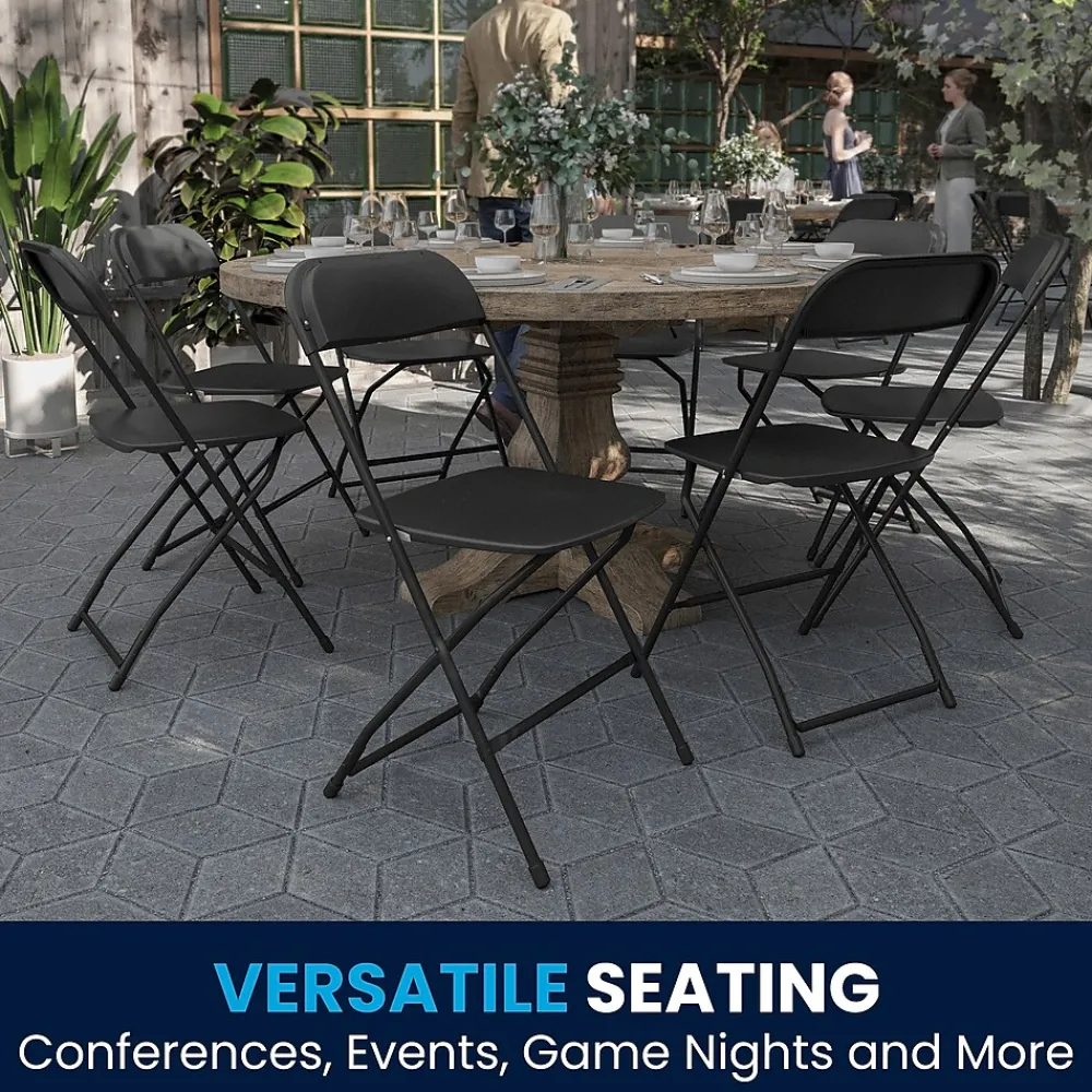 Folding & Stacking*Flash Furniture HERCULES™ Plastic Armless Folding Chair, Black, 60/Pack