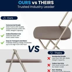 Folding & Stacking*Flash Furniture HERCULES™ Plastic Armless Folding Chair, Premium Brown, 4/Pack