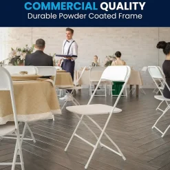 Folding & Stacking*Flash Furniture HERCULES™ Plastic Armless Folding Chair, Premium White, 32/Pack