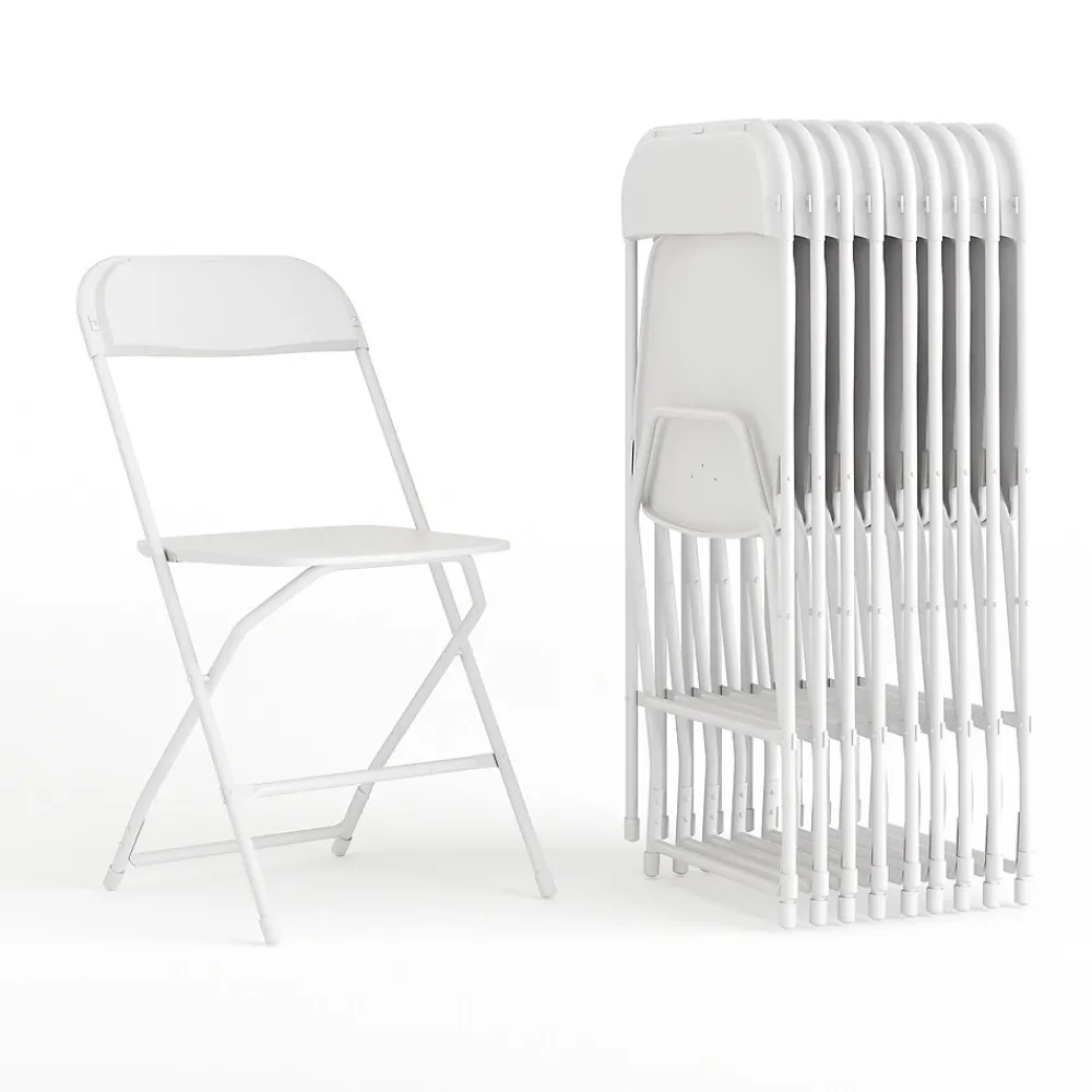 Folding & Stacking*Flash Furniture HERCULES™ Plastic Armless Folding Chair, Premium White, 52/Pack