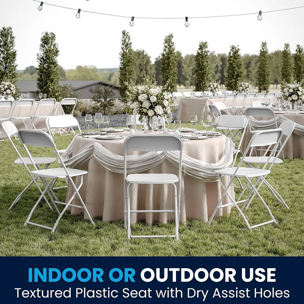 Folding & Stacking*Flash Furniture HERCULES™ Plastic Armless Folding Chair, Premium White, 52/Pack